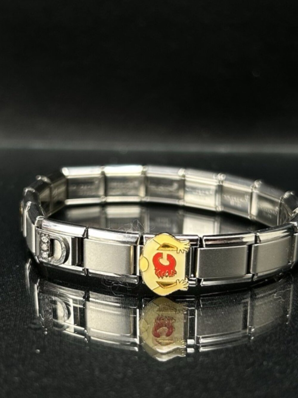 Dolceoro Italian Charm Bracelet Some Charms Calgary Flames Jersey Pieces Wine
